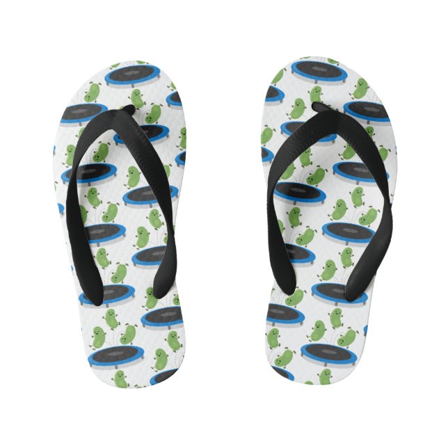 Tongs Enfants Haricots verts mignons sur dessin animé trampoline (Semelle)