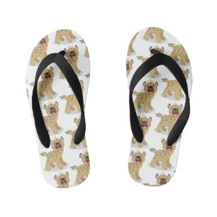 Tongs Enfants Hyène drôle mignonne illustration de dessin animé