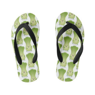 Tongs Enfants Illustration de dessin animé de bébé bok choy mign