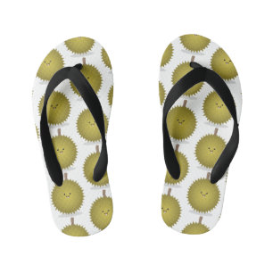 Tongs Enfants Illustration de dessin animé de durian mignon et h
