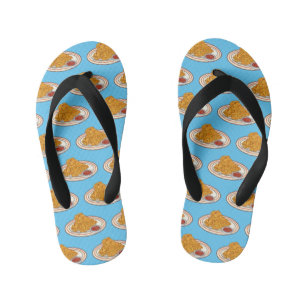 Tongs Enfants Illustration de dessin animé sur le poulet frit
