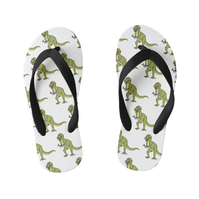 Tongs Enfants Illustration de dinosaure T rex drôle (Semelle)