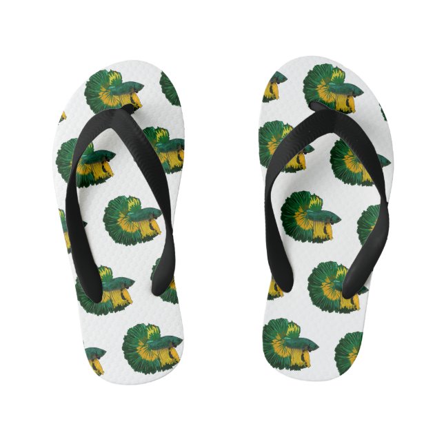 Tongs Enfants Illustration de la caricature de poisson de combat (Semelle)