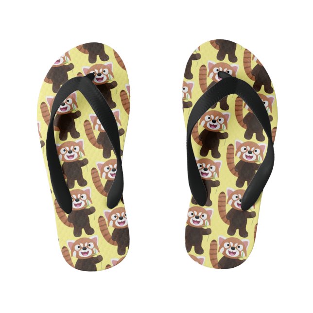 Tongs Enfants Illustration de panda rouge mignon (Semelle)