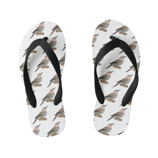 Tongs Enfants Illustration d'oiseau de scintillement du Nord (Semelle)