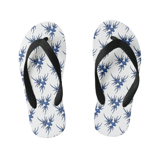Tongs Enfants Illustration du dragon bleu des limaces de mer (Semelle)