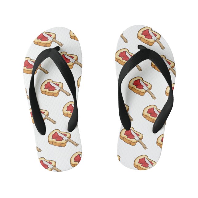 Tongs Enfants Illustration du pain et de la confiture (Semelle)