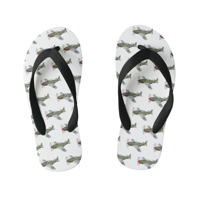 Tongs Enfants Illustration d'un avion militaire (Semelle)