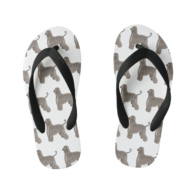 Tongs Enfants Illustration d'un chien hound afghan (Semelle)