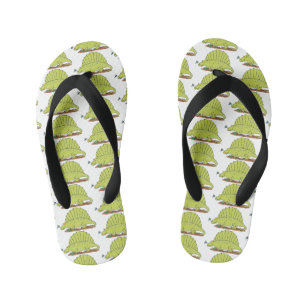 Tongs Enfants Illustration d'un dimétrodon vert mignon
