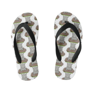 Tongs Enfants Illustration d'un petit rhinocéros