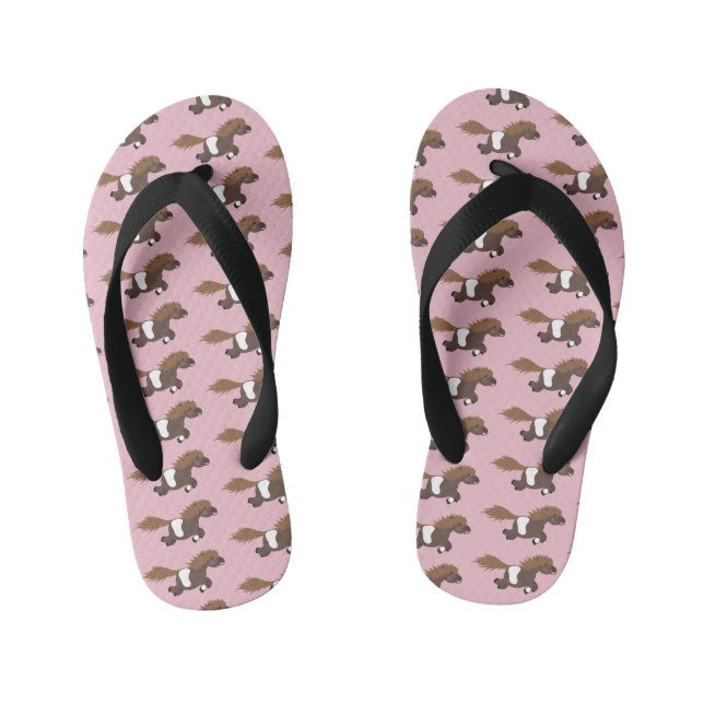 Tongs Enfants Illustration d'un poney de Shetland mignon (Semelle)