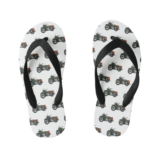 Tongs Enfants Illustration d'une moto de croiseur militaire (Semelle)