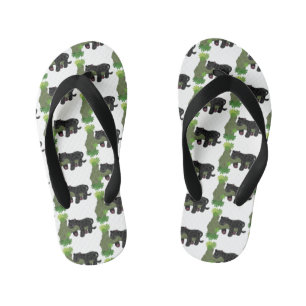 Tongs Enfants Image de dessin animé de chat en panthère noire ja