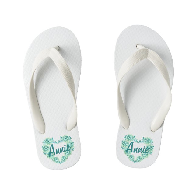 Tongs Enfants Inclinaisons de courroie florale personnalisées (Semelle)
