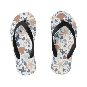 Tongs Enfants Jolie aquarelle coquillage corail