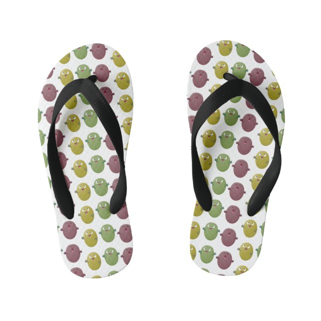 Tongs Enfants Jolie olives joyeux chantant dessin animé (Semelle)