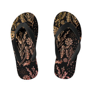 Tongs Enfants Jolie Rose or florale 
