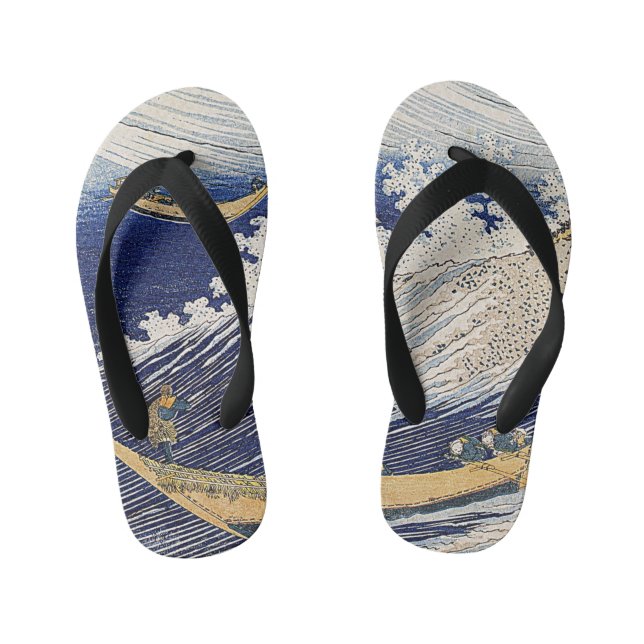 Tongs Enfants Katsushika Hokusai. vagues (Semelle)
