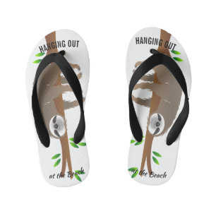 Tongs Enfants Lazy Sloth accroché à la plage