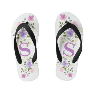 Tongs Enfants Lettre initiale S Plus Floral Design