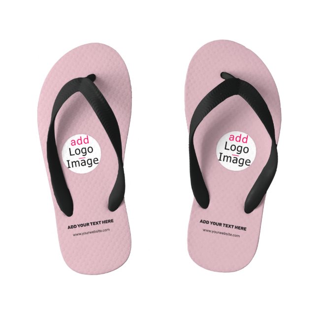 Tongs Enfants Logo personnalisé Business Chic Dusty Rose rose (Semelle)