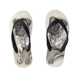 Tongs Enfants Mastiff anglais (Brindle) Peinture - Chien Art