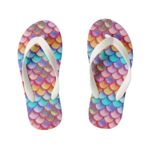 Tongs Enfants Mignonnes filles carrelées pèse-sirène motif