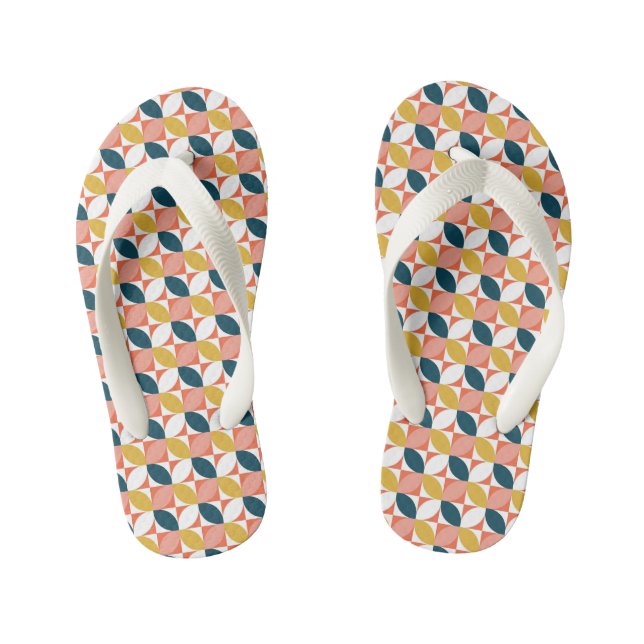 Tongs Enfants Motif à feuilles modernes du milieu du siècle (Semelle)