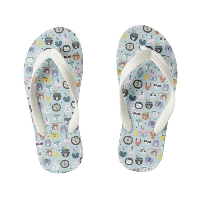 Tongs Enfants Motif à visage tribal mignon (Semelle)