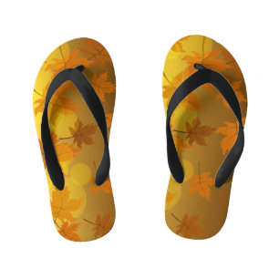 Tongs Enfants Motif d'automne avec feuilles d'érable en chute et