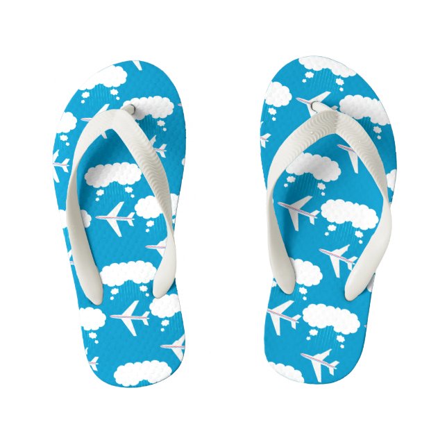 Tongs Enfants Motif d'avion Sky Blue (Semelle)