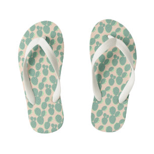 Tongs Enfants Motif de cactus verts et roses