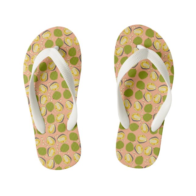 Tongs Enfants Motif de Jackfruit d'été tropical - Fruit exotique (Semelle)