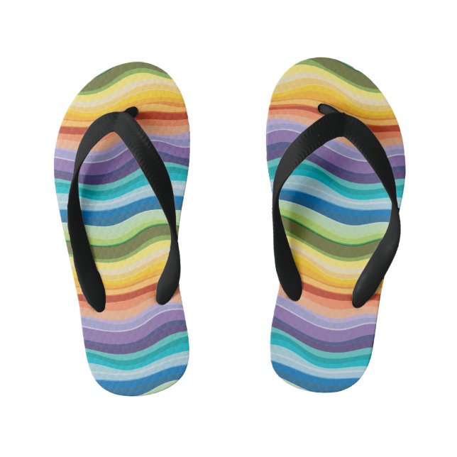 Tongs Enfants Motif de onduleurs multicolores 2 (Semelle)