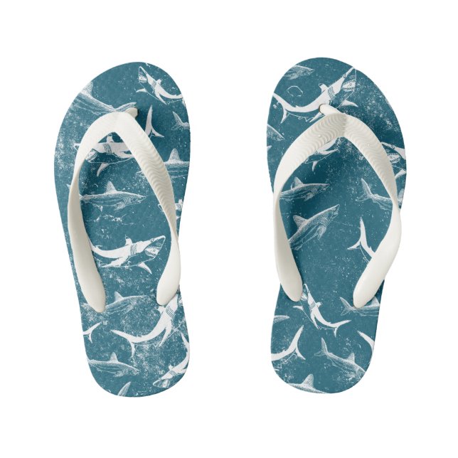 Tongs Enfants Motif de requins bleus en détresse (Semelle)