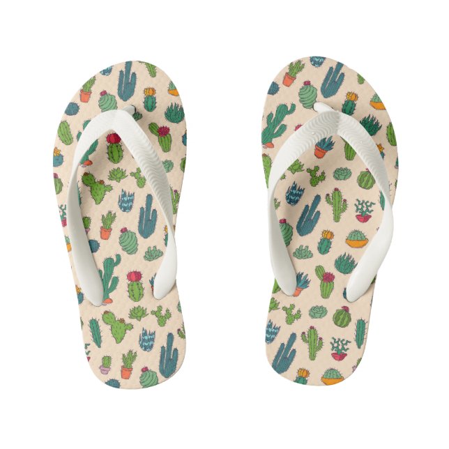 Tongs Enfants Motif debout de Cute Cactus (Semelle)
