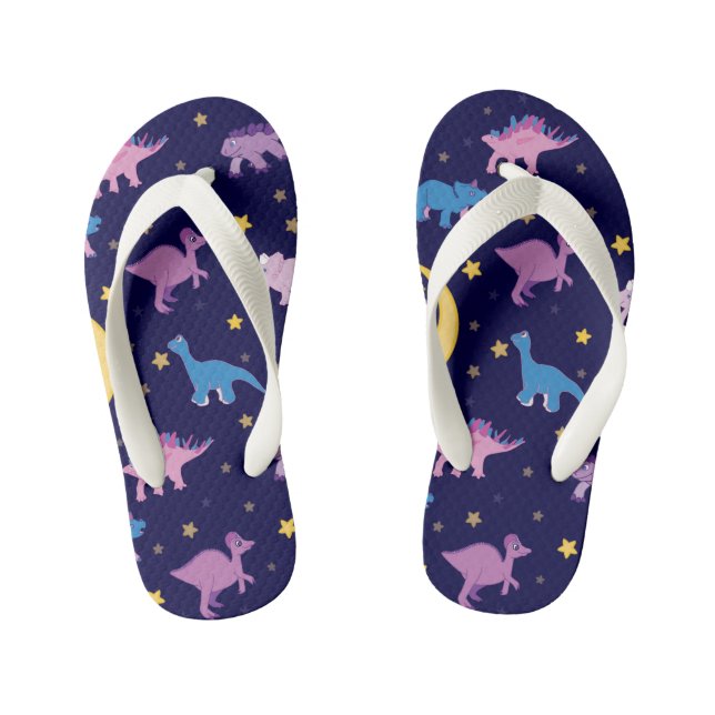 Tongs Enfants Motif des étoiles de nuit et des dinosaures (Semelle)