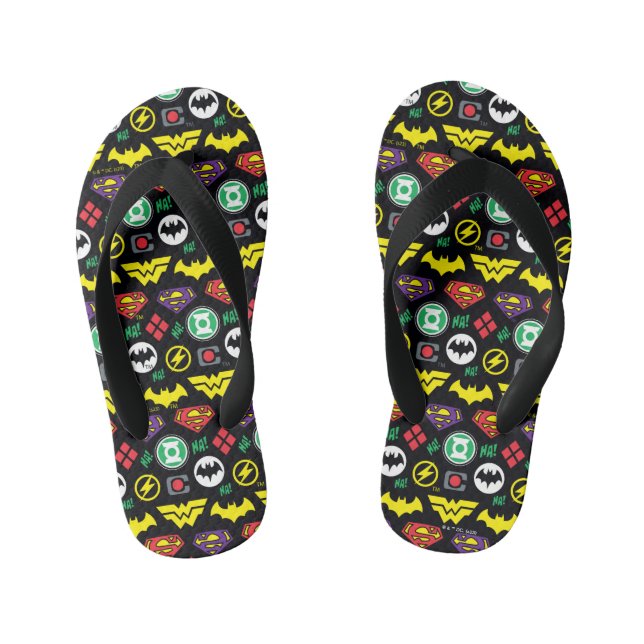 Tongs Enfants Motif du logo de la ligue de justice de Chibi (Semelle)