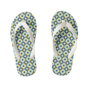 Tongs Enfants Motif géométrique Gold & Blue