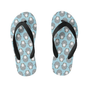 Tongs Enfants Motif Pingouin Bleu Bébé