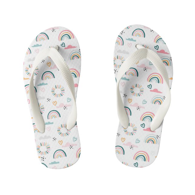 Tongs Enfants Motif Rainbows & Hearts (Semelle)