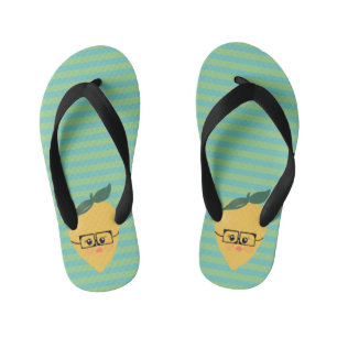 Tongs Enfants Motif rayé citron mignon