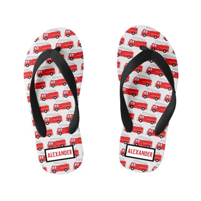 Tongs Enfants Nom du Motif du camion-feu (Semelle)