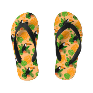Tongs Enfants Oiseau tropical Toucan Motif sans couture