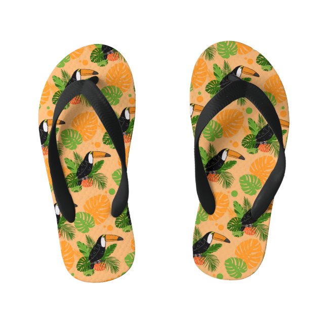 Tongs Enfants Oiseau tropical Toucan Motif sans couture (Semelle)