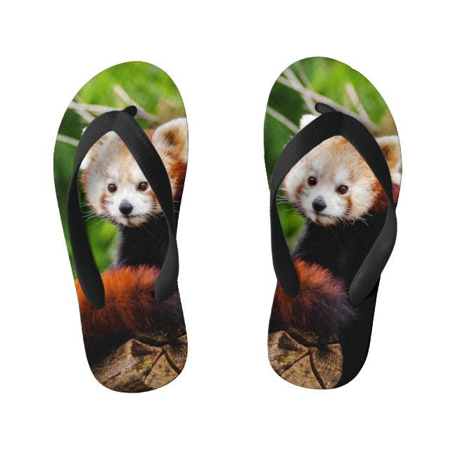 Tongs Enfants Ours panda rouge mignon (Semelle)