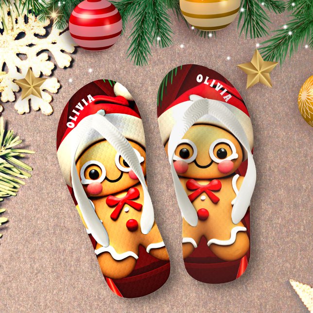 Tongs Enfants Pain d'épices Noël de l'homme Personnalisé (Créateur téléchargé)