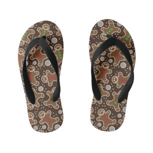 Tongs Enfants Pains d'épices Brown Red Green Christmas