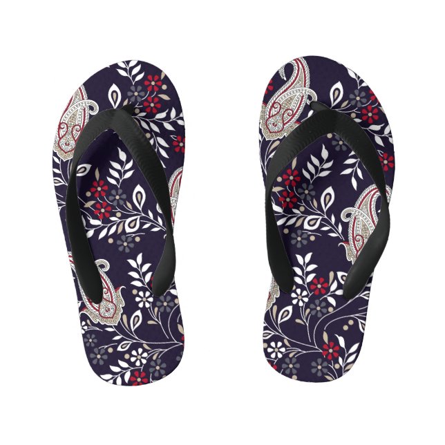 Tongs Enfants Paisley indien traditionnel, motif sans soudure. (Semelle)